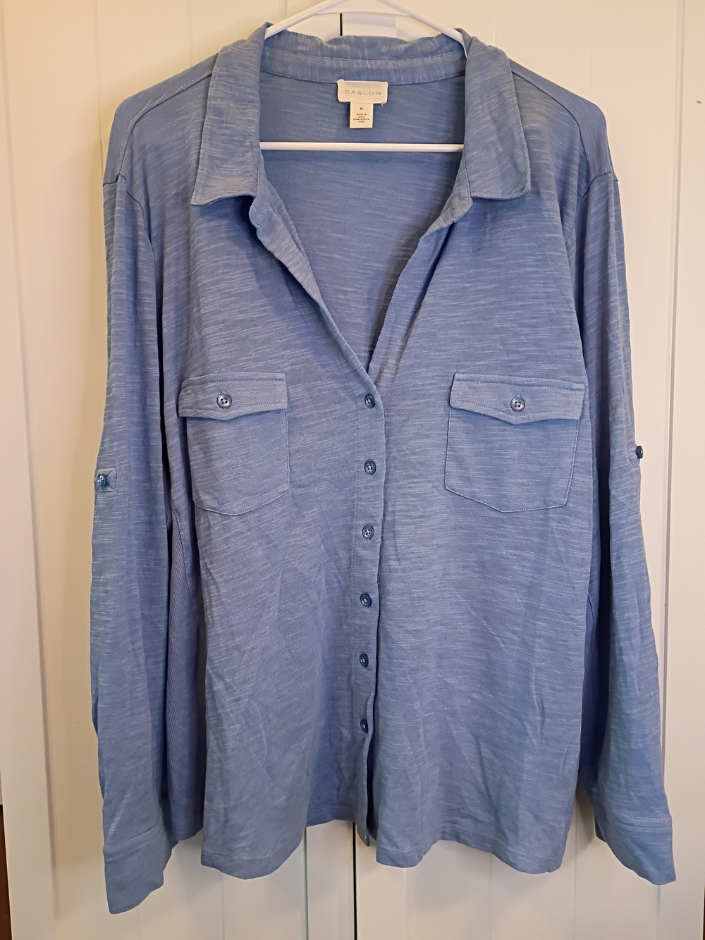 Caslon Light Blue Button-Front Shirt